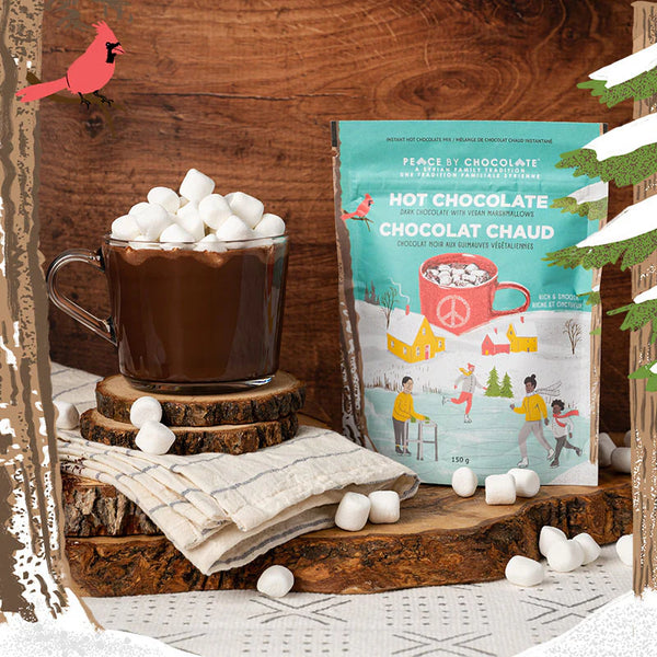 Peace By Chocolate 150g Premium instant dark hot chocolate with marshmallows