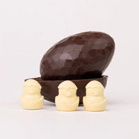 Peace By Chocolate Hollow Dark Chocolate Egg With White Chocolate Chicks