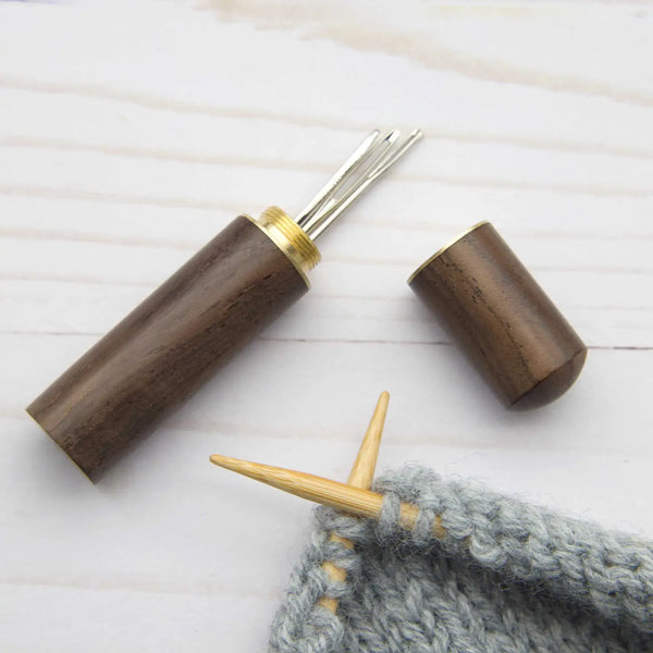 Fox and Pine Dark Brown Wooden Darning Needle Case