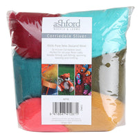 Ashford Corriedale Fibre - 100g mixed colours