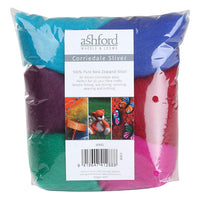 Ashford Corriedale Fibre - 100g mixed colours