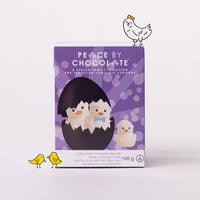 Peace By Chocolate Hollow Dark Chocolate Egg With White Chocolate Chicks