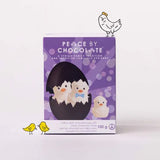 Peace By Chocolate Hollow Dark Chocolate Egg With White Chocolate Chicks