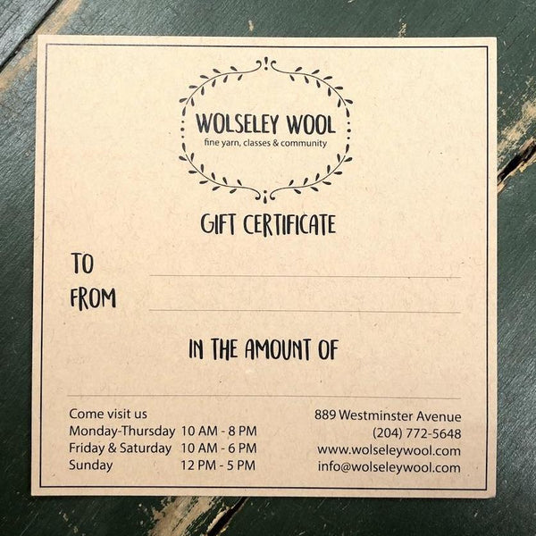 Wolseley Wool Gift Card